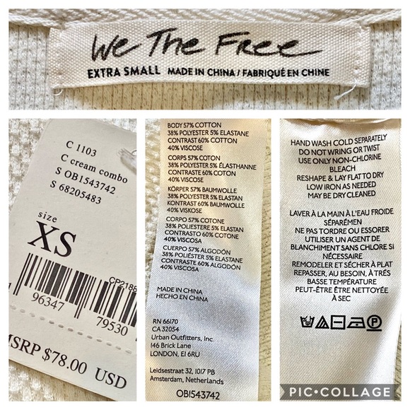 NWT Free People Mikah Layering Cuff Thermal - Picture 13 of 15